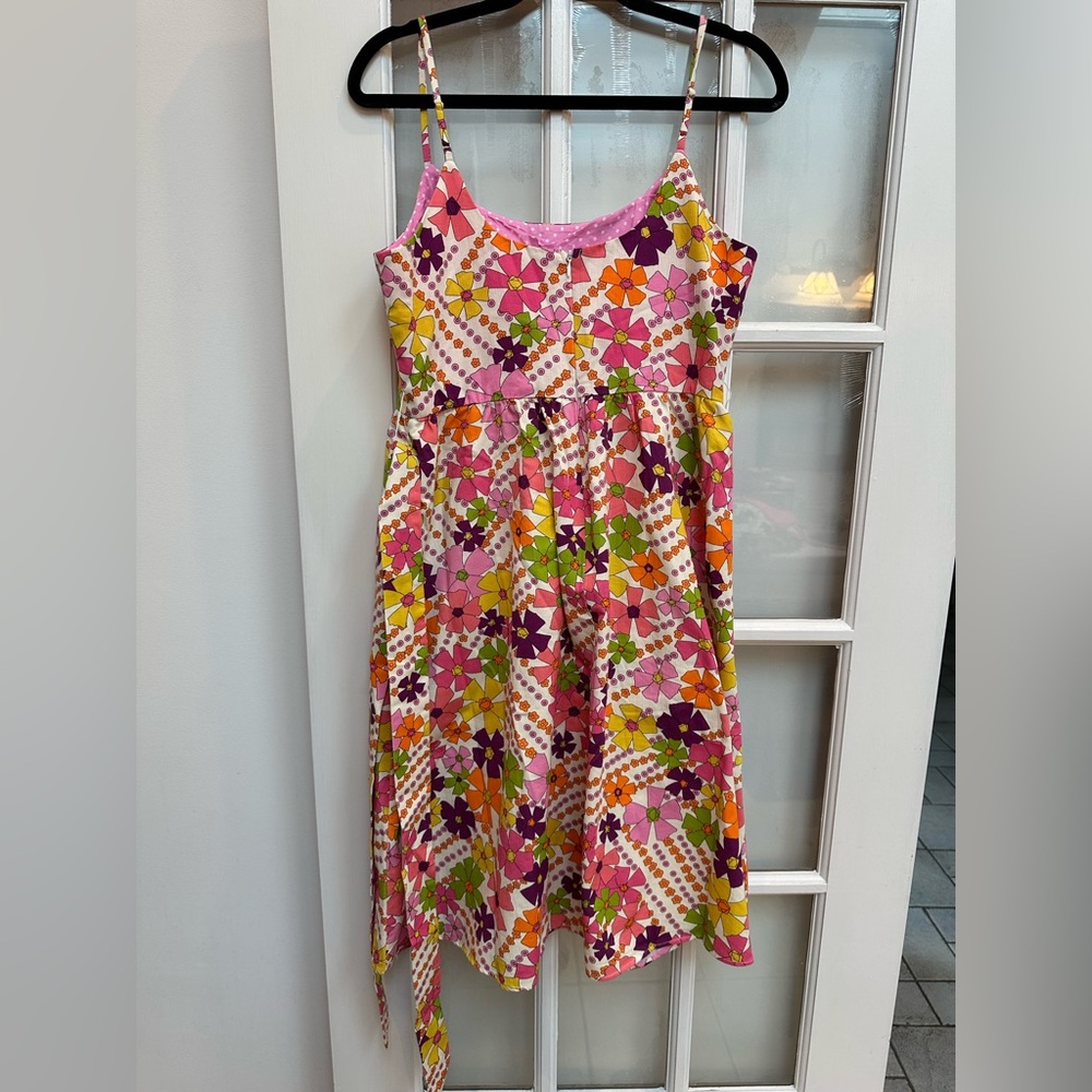 Julie Brown New York Retro Chic Daisy Floral Belted Sundress Size 8 Medium - Picture 3 of 10